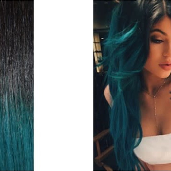 AS SEEN ON TV SECRET COLOUR HEADBAND HAIR EXTENSION 2PCS BY DEMI LOVATO (BLUE) - Picture 2 of 4